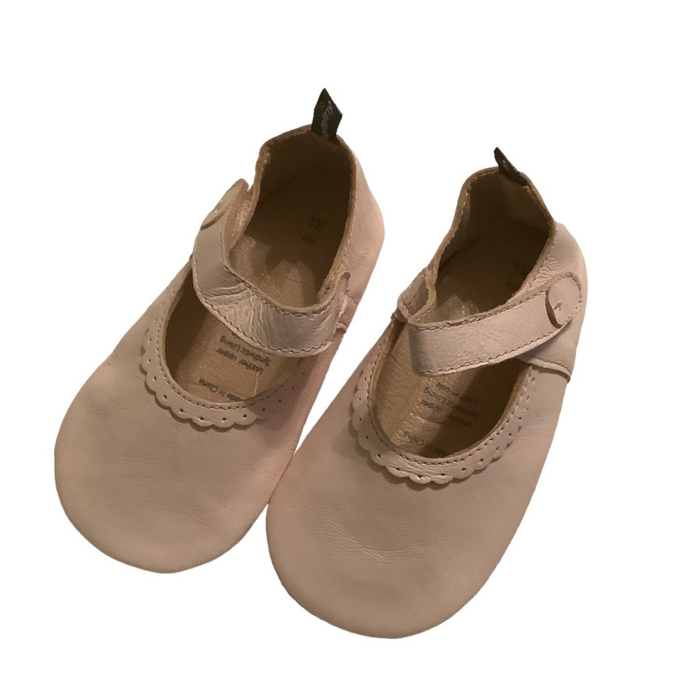 Tommy Tickle Pink Genuine Leather Mary Jane Crib Shoes XL‎ 18-24 Months